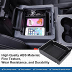 Car Armrest Storage Box Tray Compatible with INEOS Grenadier 2022 2023 2024 2025 2026 Center Console Armrest Organizer Storage Box Tray With Anti-Slip Mat ABS Accessories
