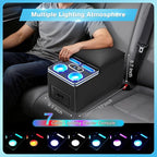 Center Console, Universal Bench Seat Center Console with Fast Phone Charging， Back Seat Car Organizer, Automotive Center Console with Cup Holder & Phone Holder (Black)