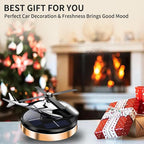 Car Air Freshener, Helicopter Solar Energy Rotating Aromatherapy Al Alloy Diffuser,Long-Lasting Fragrance, Interior Decoration Accessories Diffuser for Car and Home（Gold)
