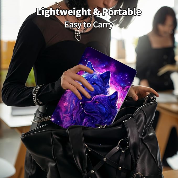 Case for 6" Kindle Paperwhite (10th Generation,2018 Release),360 Degree Rotating Swivel Leather Stand Folio Cover Auto Wake/Sleep for Amazon Kindle Paperwhite E-Reader,Purple Glitter Wolf