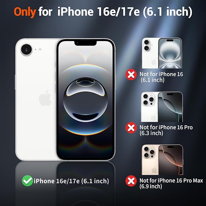 SUPFINE Magnetic for iPhone 17e Case/iPhone 16e Case (Compatible with MagSafe)(Military Grade Drop Protection) Slim Translucent Matte Shockproof with Anti-Fingerprint Phone Case,Red