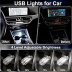 2PCS USB Lights for Car, Touch Dimmable Retro Car Lamp Interior LED Ambient Lighting, Portable Mini Glass Bottle LED Bulb Night Light for Vehicle Bedroom Hallway Camping Holiday Decoration (White)