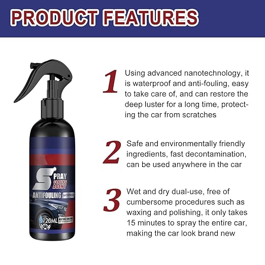 Spray Coating Agent, Ceramic Coating for Cars, High Protection 3 in 1 Spray, 3 in 1 High Protection Quick Car Coating Spray, Fast-Fine Coating Spray,Waterless Car Wash, Pack of 2