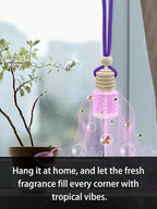 Ikeda Car Air Freshener: Hanging Car Smell Air Freshener | 10ml Hanging Car Perfume | Long Lasting Fragrance | Strong Scents Diffuser for Auto Home (White Peach|Circular)
