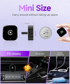 2 in 1 Mini Wireless CarPlay Adapter for iPhone, Apple Carplay Android Auto Adapter, Bluetooth 5.0 Carplay Dongle, Plug & Play, 5G-WiFi (Black)