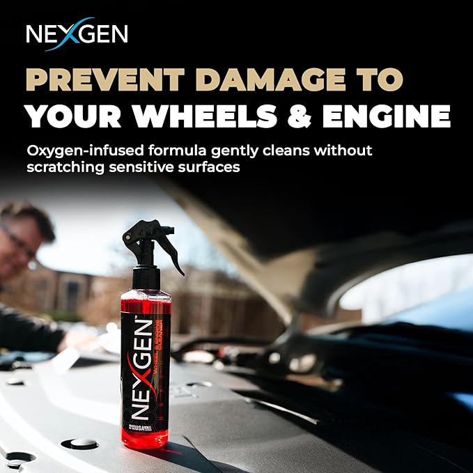 Nexgen Wheel and Engine Cleaner (16oz) – Removes Brake Dust, Grease, & Road Grime - On-the-Go Car Detailing - Car Cleaning Supplies