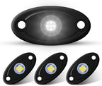 4Pods LED Rock Lights White LED Neon Underglow Light for Car Truck ATV UTV SUV Underbody Glow Trail Rig Lamp Waterproof (White)