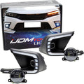 iJDMTOY Fog Bezel Replace Switchback LED Daytime Running Light Kit w/White OE-Spec LED Fog Lights Compatible with 2022-2024 Honda Civic Sedan
