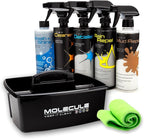 Molecule Vehicle Care Kit | Premium Vehicle Care | Competition Wash+Shine, Competition Cleaner & Detailer, Mud Repel, Rain Repel, Bottle Caddie & Microfiber Towel | 16 Ounce Kit