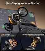 Car Phone Holder,3-AXIS Telescopic Arm Magnetic Phone Mount, 360° Rotatable & Adjustable & Foldable Vacuum Suction Phone Stand,Phone Holders for Your Car/Dashboard/Windshield/Gym/Mirror