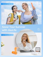 JISULIFE 3 IN 1 Handheld Mini Fan - Portable Fan & Power Bank & Flashlight, 19H Max Cooling, USB Rechargeable, Pocket-Sized for Travel, Cruise, Concerts, Makeup, Summer Gifts for Women(Tropical Coral)