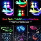 32W RGBW APP Fiber Optic Lights, Small Size Music Activated 450pcs 0.03in 9.8ft/3m Optical Fiber Star Ceiling Light Kit for Car Headliner Star/Home