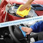 HARFINGTON 4 Pack Microfiber Cleaning Cloth, 24" x 16" Multi-Functional Cleaning Towels Reusable Absorbent Rags for Car Wash Kitchen Household Window Clean, Brown