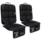 Meolsaek Car Seat Protector for Child Car Seat, Durable 600D Fabric Waterproof Car Seat Cover with Thick Pad Non-Slip Backing，No Imprints (Thicker Black-2pc)