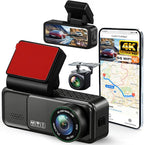 4K+2K Dash Cam Front and Rear, Dual Band WiFi, Dash Camera for Cars, with 5.8GHz WiFi, GPS Tarcking, Dash Camera with Night Vision, G Sensor, Loop Recording, Support ADAS BSD LCA