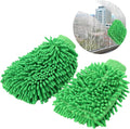 1 Pack 2 Green Car Wash Mitt Microfiber, Deluxe Scratch Free Microfiber Wash Mitt ,9 Inches X 5.5 Inches Car Washing Care Cleaning Kit.