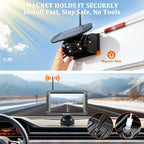 Magnetic Solar Wireless Backup Camera with 5" HD Monitor, 1-Min Zero-Install for RV Truck Trailer, 320ft Signal Range, 15000mAh Battery & 5W Solar Panel Back Up Camera X5