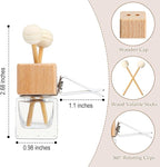 Zubebe 200 Pcs Car Diffuser Bottles Empty Bulk Vent Clip Car Air Freshener Diffuser for Essential Oil Perfume Glass Bottle with Wooden Caps Stick Fragrance Ornament (Clear)