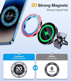 for MagSafe Car Mount Charger【20* N55 Magnet】 carmount 2.0 Magnietic Phone Holders for Your Car Air Vent Phone Mount for Car Vent Dashboard Wireless Car Charger for iPhone 17-12 Pro Max Magsafe Case