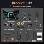 2026 LBW 7" Wireless GPS Motorcycle CarPlay(Includes 128G SD) with Android Auto Navigation, Dual 2K Dash Cam, HD Waterproof Screen, TPMS, Remote Control, BT, Quick Release Anti-Theft Design Mount