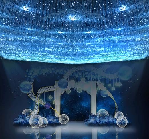 AZIMOM 200pcs 0.04in 9.8ft PMMA Plastic Flash Point Fiber Optic Strands Side Glow Curtain Waterfall Optical Fiber Cables for LED Light Engine Driver Source Decoration