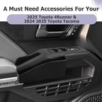 LUWU Door Side Storage Box Compatible with 2025 2026 Toyota 4Runner Accessories Side Organizer Tray 2025 2026 4Runner Center Console Organizer TPE Material Front Storage Box Black 2-Pack