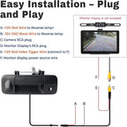 Tailgate Handle Backup Camera Compatible with 2007-2013 Toyota Tundra, Tailgate Latch Door Handle with Rear View Reverse Camera RCA Connector Backup Kit Replaces# 81214, 690900C051, 69090-0C051