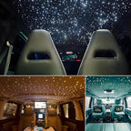 AKEPO 6W Mini Size Music Sync Fiber Optic Starlight Headliner Lights Kit, 295pcs Mixed Size Fibers(0.75+1+1.5mm) 9.8ft/3m App/28key Remote Control Star Ceiling Light Kit