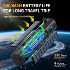 Solar Wireless Backup Camera for Car 5" HD 1080P Monitor 2 Mins DIY Installation 5,000mAh Battery Night Vision 2 Split Screen Back Up Camera Waterproof Reverse Camera for Truck,Pickup,RV,SUV