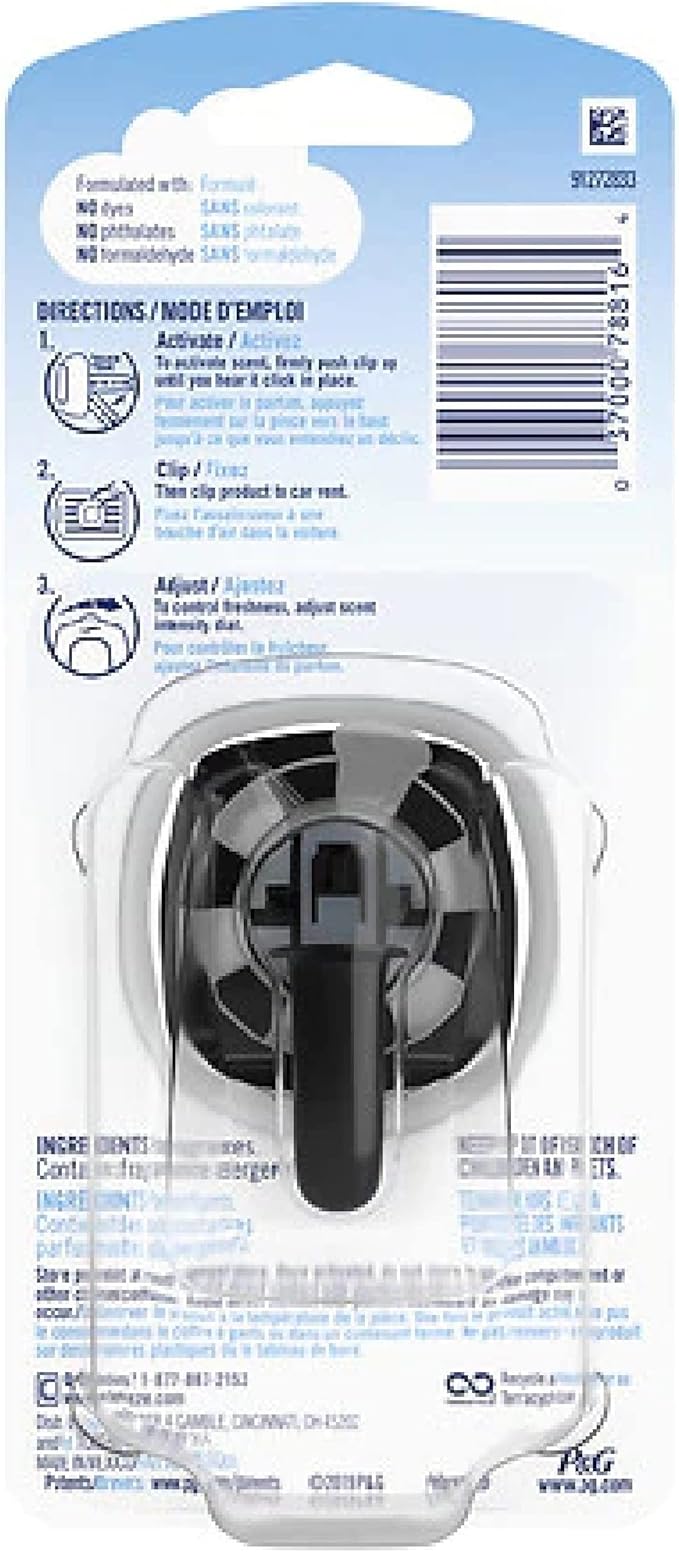 Febreze Car Odor-Eliminating Air Freshener Vent Clip, Original Old Spice Scent, 1 count