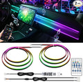 Dreamcolor Interior Acrylic Car Light Strip, 2 in 1 Car LED Strip Light with APP Control 43.3 Inches Fiber Optic Ambient Lighting Kits, Multi-Modes Sound Sync Neon Lights
