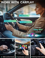 Mini Wireless CarPlay Adapter, Compact Design 2-in-1 CarPlay & Android Auto,Converts Wired to Wireless Carplay Adapter for iPhone iOS 6+/ Android 11+, Wireless Control Plug & Play, No Delay.