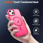 SUPFINE Magnetic for iPhone 15 Case (Compatible with MagSafe) (Military Grade Drop Protection) Slim Translucent Matte Shockproof with Anti-Fingerprint Phone Case,Hot Pink