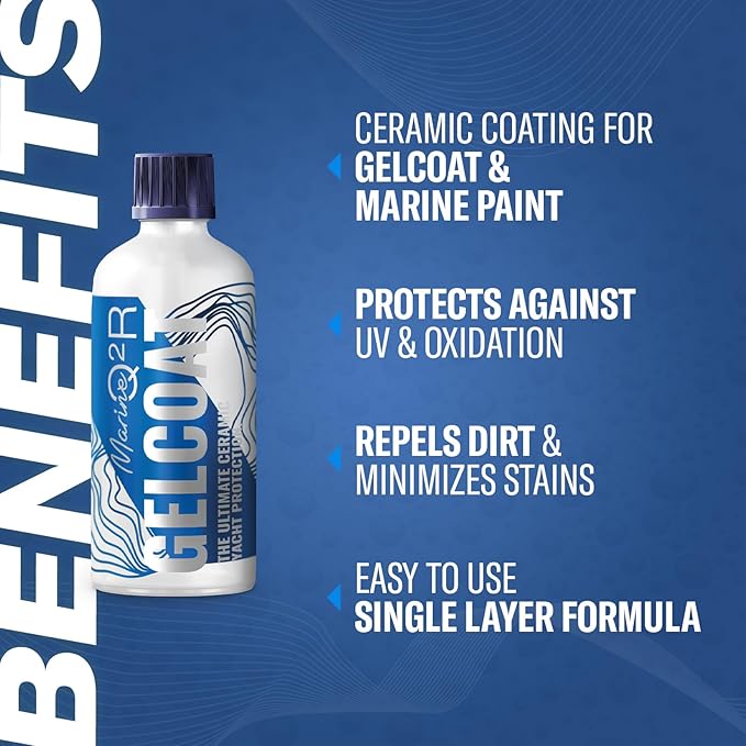 Gyeon Marine Gelcoat Ceramic Coating – Ultra Gloss – sio2 Hard – Deep Shine - Single Layer – Water Spot Resistant - Extreme Durability 100ml - Ceramic Coating for Boats, Yachts & Watercrafts