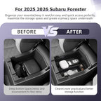 LUWU for 2025 2026 Subaru Forester Accessories Compatible with Forester Base/Premium/Sport/Limited/Touring 2025 2026 Armrest Console Secondary Storage Box Insert Tray ABS Material Black