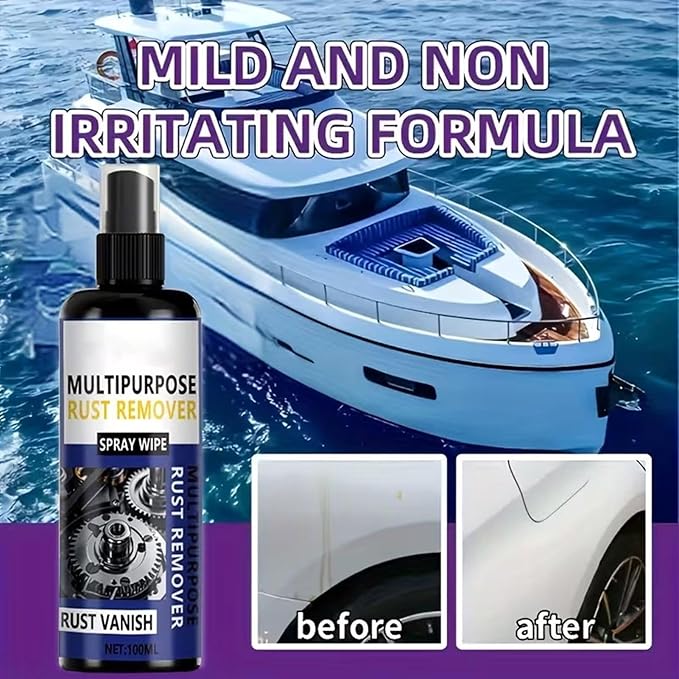 100ml Metal Rusts Remover Car Rust Stain Remover Inhibitor Irons Out Fallout & Stop Rust Removers Spray Coating polishing Lubricant for Screws Door Wheels Hinge Chains Bolts Paint