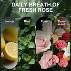 Car Air Freshener Diffuser Rose Dew Scented 2 Pack, Car Fresheners Vent Clip Leather Design, Car Diffuser Flower Scented for 30 days Long Lasting Black