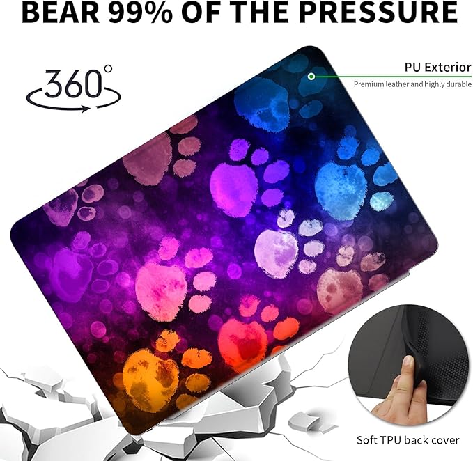 Case for 6" Kindle Paperwhite (10th Generation,2018 Release),360 Degree Rotating Swivel Leather Stand Folio Cover Auto Wake/Sleep for Amazon Kindle Paperwhite E-Reader,Purple Glitter Paw