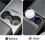 TOPABYTE 3PCS Center Console Accessories for Tesla New Model Y Juniper 2026 2025 Model 3 Highland 2024 Cup Holder Insert, Screen Edge Protector Frame, Wireless Charger Mat Silicone, Black