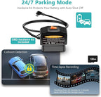 12" 3 Channel 4K Mirror Dash Cam, Sony STARVIS 2 IMX675 Night Vision, BSD Blind Spot Detection, 4K+1080P+2.5K Front Inside Rear View Camera, 5.8GHz WiFi, 24H Parking Mode, 128G Card
