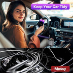 Retractable Car Charger, 4 in 1 Fast Charging Car Charger USB-C & USB-A Compatible with iPhone 16/15/14/13/12/11/X,Galaxy,Pixel