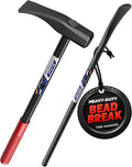 32'' Heavy Duty Tubeless Truck Tire Iron and 32'' Tire Hammer Tire Bead Breaker Tool, Oversized Solid Steel Mount/Demount Tire Spoons Bars, Essential Tire Removal Tool for Car, SUV & Truck
