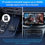 Upgraded Wireless CarPlay Adapter, 3-in-1 Wireless Carplay & Android Auto& Video Adapter, Built in Netflix YouTube Support TF Card, Plug & Play, USB Type C, USB Type A Compatible with iPhone & Android