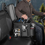 KEMIMOTO UTV Center Console Bench Seat Box, 1680D Oxford Cloth Water Resistant 18L Seat Storage Bag Armrest Storage Box Tool Organizer, Compatible with Polaris Ranger Can-Am Defender CFMOTO Uforce