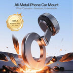 Car Phone Holder, iPhone 17 Pro Max Car Mount [All Metal] Premium Aluminum Car iPhone Holder [80 LBS Suction & 3600gf Magnetic] 360° Adjustable Car Phone Holders for iPhone 17-12