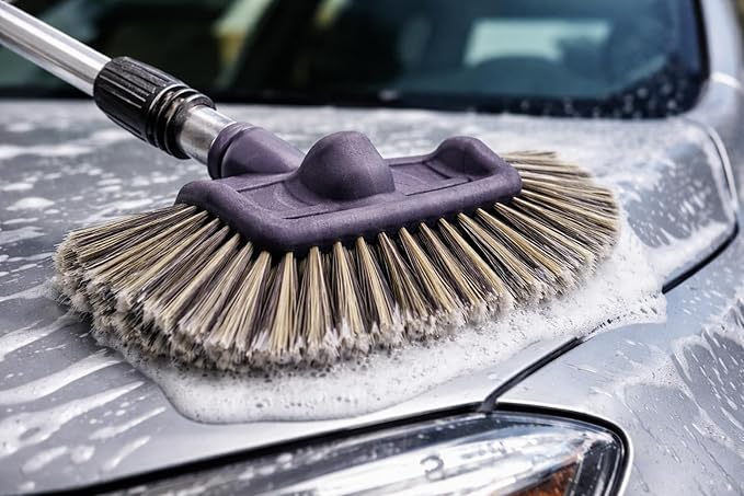 Hi-Tech NogHair Wash Brush – 14" Multi-Level Car Wash Brush TB-14X3CR – Soft Bristles for Scratch-Free Cleaning – for Cars, Trucks & SUVs – Fits Threaded Handle
