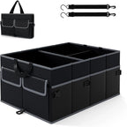 Goplus Collapsible Trunk Organizer, 13 Gallon Foldable Car Storage Organizer with Extenable Compartments, Pockets, Securing Straps, for SUV Van Sedan Truck, 22" x 16" x 10"