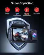 Dash Cam Front and Rear Inside - 3 Channel Dash Cam (4K+1080P+1080P) Built-in 5GHz WiFi APP & 64GB Card - Dashcam with IR Night Vision - Dash Camera for Cars Parking Mode G-Sensor Loop Recording(X7)