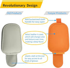 Yuoyar Sunglass Holder for Car, Magnetic Leather Sunglasses Holder and Ticket Card Clip, Car Visor Accessories, 2 Packs (Orange)