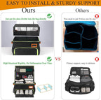 2 Layer Golf Trunk Organizer, Golf Organizer with 2 Pairs Shoes Compartment, Golf Storage Waterproof Car Trunk Locker for Balls, Caps, Clothes, Gloves, Accessories, Gifts for Golfers